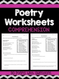 Poetry Comprehension Worksheets