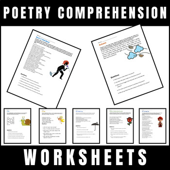 Preview of Poetry : Comprehension Worksheets for Middle and High School Student