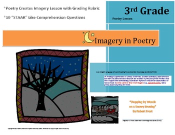 Preview of Poetry Creates Imagery Lesson, Rubric, & "STAAR" like Comprehension Questions