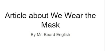 Preview of Poetry Demystified-"We Wear the Mask"