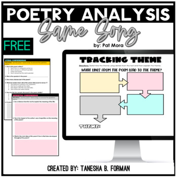 Preview of Poetry - Same Song  (Distance Learning)