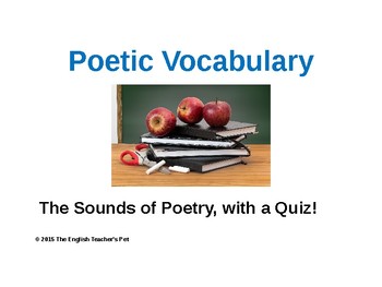 Preview of Poetry Devices Vocabulary PowerPoint and Quiz
