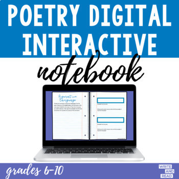 Preview of Poetry Digital Interactive Notebook - Use with ANY Poem