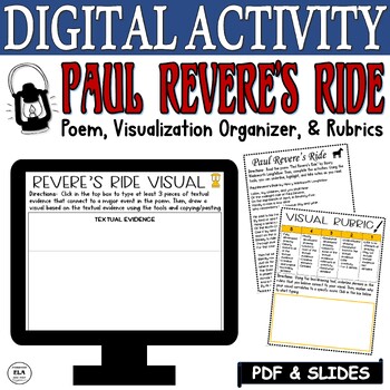 Preview of Poetry Distance Learning Reading Comprehension Paul Revere's Ride Mini Pack