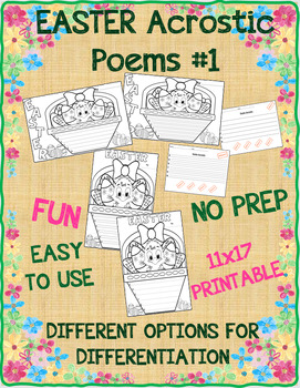 Preview of Poetry - Easter Acrostic Poem #1 Printable Templates