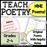"Teach Poetry" with NINE Poems, Includes Teacher Notes & a