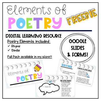 Preview of Poetry Elements Freebie