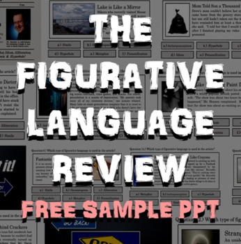 Preview of Figurative Language Review PowerPoint (Free Sample -Poetry Elements)