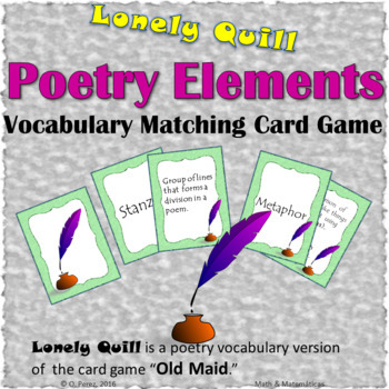 Preview of Poetry Elements - Vocabulary Game - Matching Cards Game