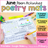 June Summer Poems of the Week & End of Year Poetry Compreh