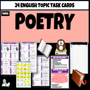 Preview of Poetry English Literature Task Cards