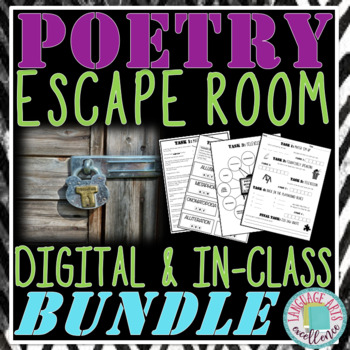 Preview of Poetry Escape Room Bundle - In Class & Digital