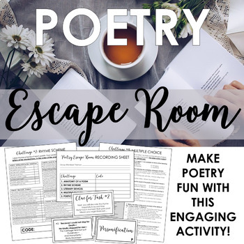 Preview of Poetry Escape Room: Engaging Poetry Activity for Any Poetry Unit