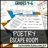 Elements of Poetry Escape Room Review Activity (grades 4-6