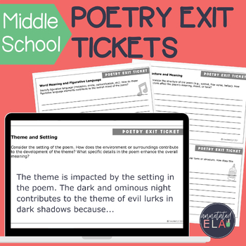Preview of Poetry Exit Tickets