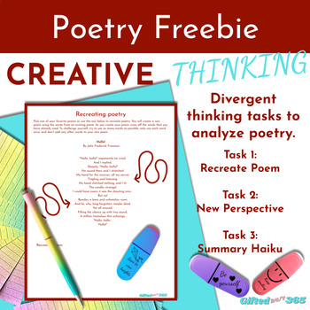 Preview of Poetry Extension Activities - Creative Thinking for Gifted/Advanced Students