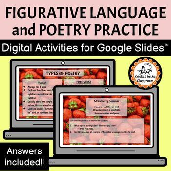 Preview of Poetry & Figurative Language Digital Activities for Google Slides™, Grades 2-5