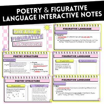 Preview of Poetry & Figurative Language Interactive Notes