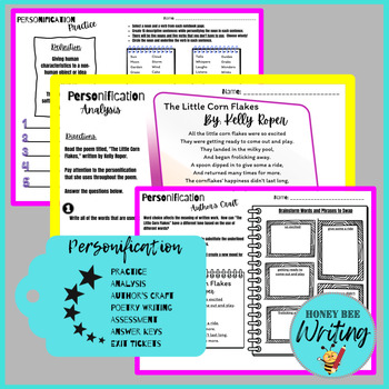 Middle School Poetry Personification Practice | Analysis + Writing ...