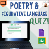 Poetry & Figurative Language Quiz for Poetry Month! *EDITABLE* Google Forms 