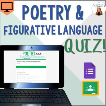 Preview of Poetry & Figurative Language Quiz for Poetry Month! *EDITABLE* Google Forms