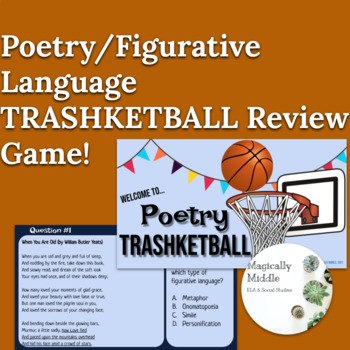 Preview of Poetry/Figurative Language Trashketball Review Game! (Test Prep & Poetry Month!)