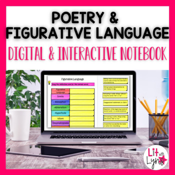 Preview of Poetry - Figurative Language in Song Lyrics Digital Notebook