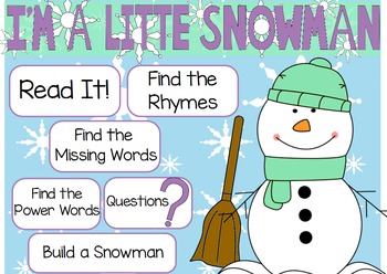 Preview of Poetry Flipchart for ActivInspire; "I'm a Little Snowman."