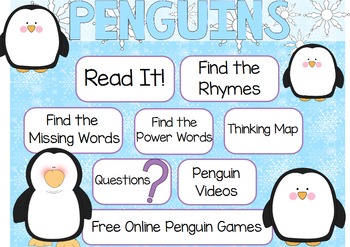 Preview of Poetry Flipchart for ActivInspire; "Penguins"