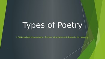 Poetry Forms Powerpoint - EDITABLE by Jess Goad | TPT