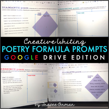 Preview of Poetry Formulas Creative Writing Distance Learning