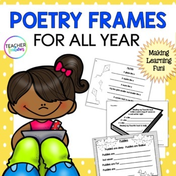 Preview of POETRY TEMPLATES Spring & All Year Long Writing 1ST 2ND GRADE Poetry Month Unit