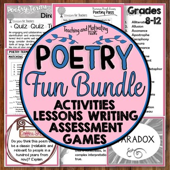 Preview of Poetry Fun Bundle: Engaging Activities & Games with Assessment