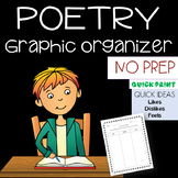 Poetry Graphic Organizer Ideas Generator No Prep Just Print