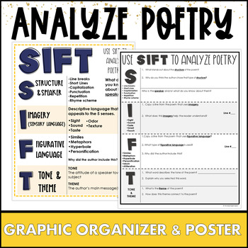 Preview of Poetry Graphic Organizer & Poster | SIFT Strategy