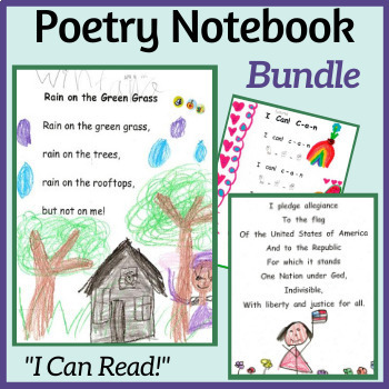 Preview of Poetry "I Can Read" Notebook (K-2) BUNDLE: Poems, Songs, and Rhymes