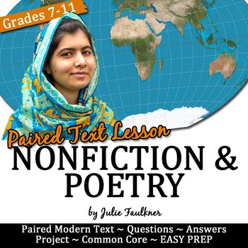 Preview of Paired Text Lesson, Malala Yousafzai Nonfiction Speech and "Brave" Song