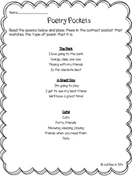 Poetry- Interactive Journal Activities and Assessment by Coffee in 5th