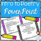 Poetry (Diamante, Quatrain, Free Verse) Introduction PowerPoint | TpT