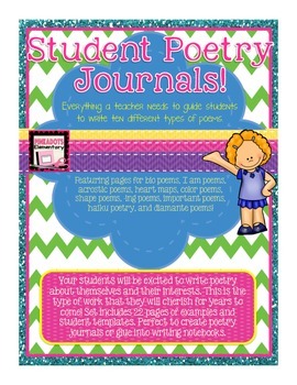 Preview of Poetry Journals for Students! Directions and Examples for TEN types of Poems!