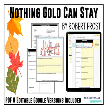Preview of Poetry Lesson: "Nothing Gold Can Stay" by Robert Frost - DIGITAL & PRINT