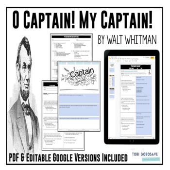 Preview of Poetry Lesson: "O Captain! My Captain!" by Whitman | DIGITAL