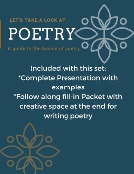 Preview of Poetry Lesson - Packet with Fill ins and Creative Space