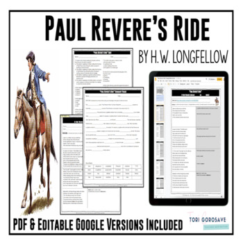 Preview of Poetry Lesson:  "Paul Revere's Ride" by Longfellow | DIGITAL
