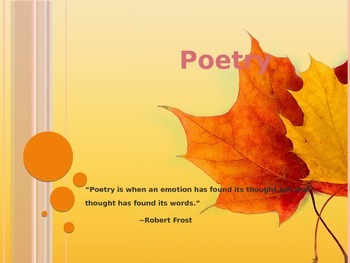 Preview of Poetry Lesson Powerpoint with Rubric (Halloween/Fall Theme)
