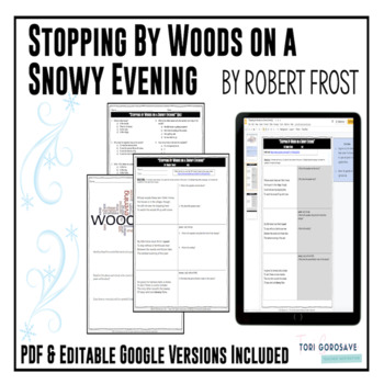 Preview of Poetry Lesson: "Stopping by Woods on a Snowy Evening" | DIGITAL