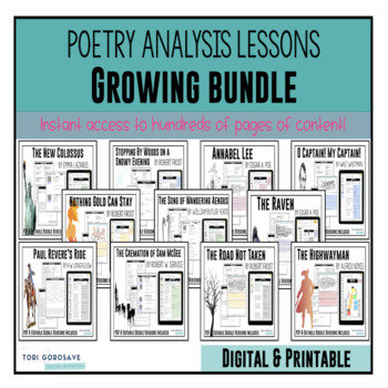 Preview of Poetry Lessons: ** Growing Bundle ** | DIGITAL & PRINT