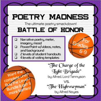 Preview of Poetry Madness: "Charge of the Light Brigade" vs "The Highwayman"