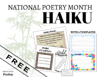 Preview of Poetry + Math: Free Haiku Writing Examples + Templates