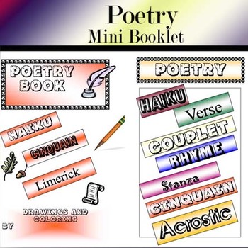 Preview of Poetry Mini Booklet For Student Use Grade 3 and 4